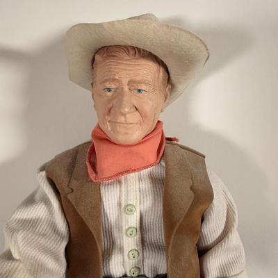 LOT 8B: John Wayne Dolls - Franklin Heirloom & 1981 Effanbee American Symbol of the West
