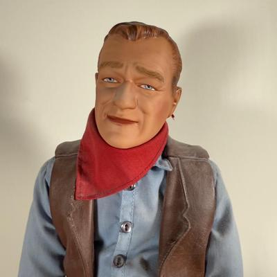 LOT 8B: John Wayne Dolls - Franklin Heirloom & 1981 Effanbee American Symbol of the West
