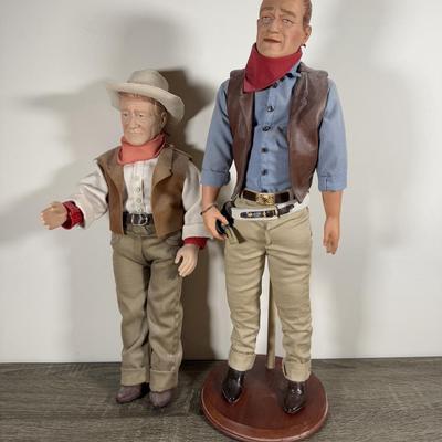 LOT 8B: John Wayne Dolls - Franklin Heirloom & 1981 Effanbee American Symbol of the West
