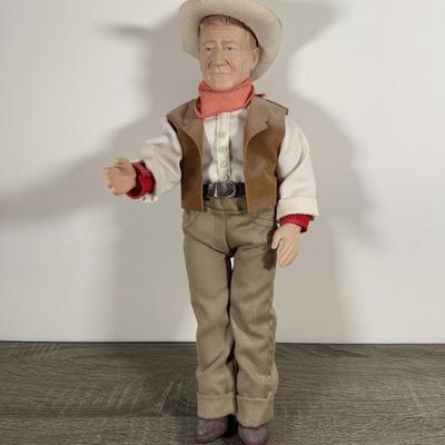 LOT 8B: John Wayne Dolls - Franklin Heirloom & 1981 Effanbee American Symbol of the West