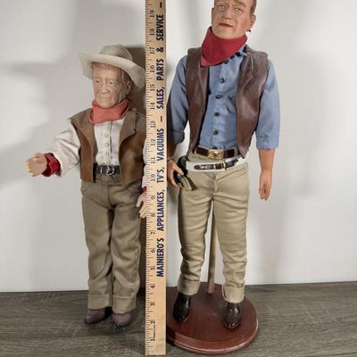 LOT 8B: John Wayne Dolls - Franklin Heirloom & 1981 Effanbee American Symbol of the West