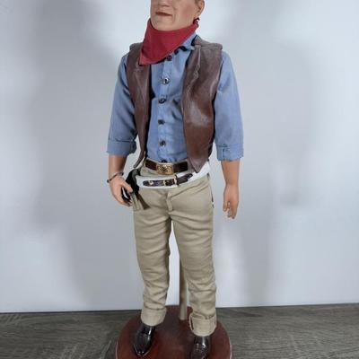 LOT 8B: John Wayne Dolls - Franklin Heirloom & 1981 Effanbee American Symbol of the West