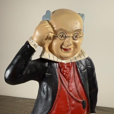 LOT 11B: Painted Cast Iron Benjamin Franklin Doorstop