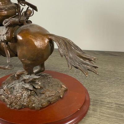 LOT 13B: Franklin Mint Limited Edition John Wayne on Horseback Sculpture #4/1000