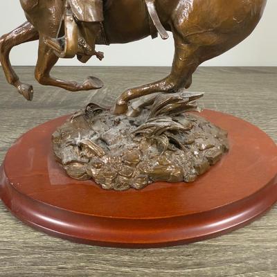 LOT 13B: Franklin Mint Limited Edition John Wayne on Horseback Sculpture #4/1000