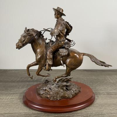 LOT 13B: Franklin Mint Limited Edition John Wayne on Horseback Sculpture #4/1000