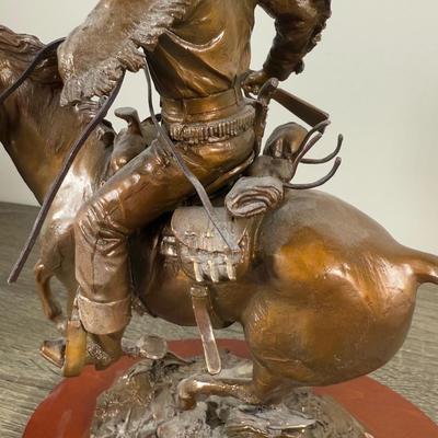 LOT 13B: Franklin Mint Limited Edition John Wayne on Horseback Sculpture #4/1000