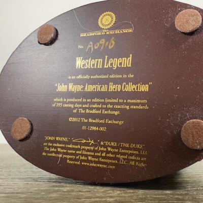 LOT 14B: 2012 Bradford Exchange “John Wayne: American Hero” Collection - Taming the West (A0369), Duke (A0077) & Western Legend (A0916)