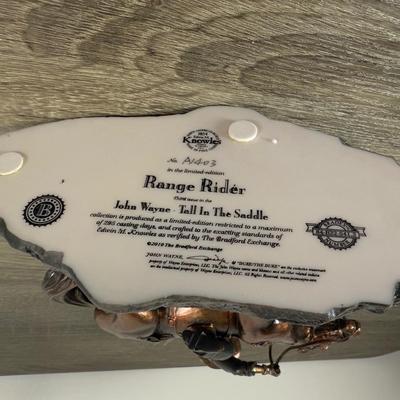 LOT 16B: 2010 Edwin M Knowles Bradford Exchange John Wayne Tall in the Saddle Collection - Range Rider (A1403) & Across the Mesa (A1186)