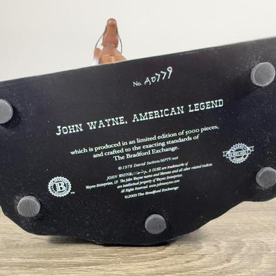 LOT 17B: 2008 Bradford Exchange “The Duke” Wall Plaque by Carl Surges (22/5000) & 2009 John Wayne American Legend Sculpture A0779