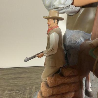 LOT 17B: 2008 Bradford Exchange “The Duke” Wall Plaque by Carl Surges (22/5000) & 2009 John Wayne American Legend Sculpture A0779