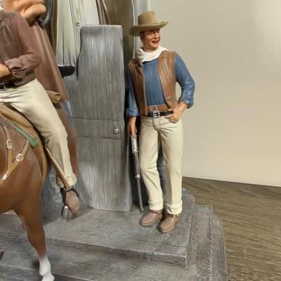 LOT 17B: 2008 Bradford Exchange “The Duke” Wall Plaque by Carl Surges (22/5000) & 2009 John Wayne American Legend Sculpture A0779