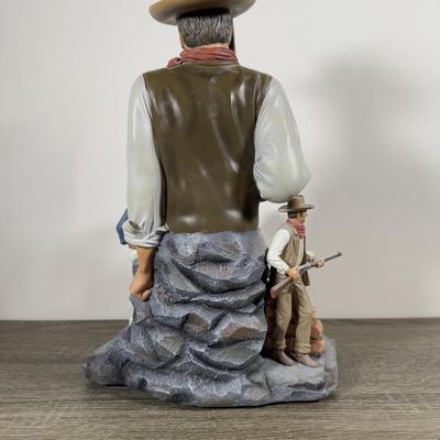 LOT 17B: 2008 Bradford Exchange “The Duke” Wall Plaque by Carl Surges (22/5000) & 2009 John Wayne American Legend Sculpture A0779