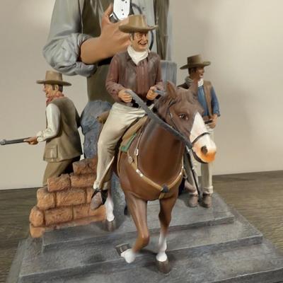 LOT 17B: 2008 Bradford Exchange “The Duke” Wall Plaque by Carl Surges (22/5000) & 2009 John Wayne American Legend Sculpture A0779