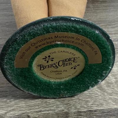 LOT 20B: Byers Choice Carolers - Man w/ Nutcrackers, Rose's Tea Shop Board & Candle Holders