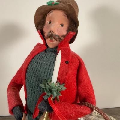 LOT 20B: Byers Choice Carolers - Man w/ Nutcrackers, Rose's Tea Shop Board & Candle Holders