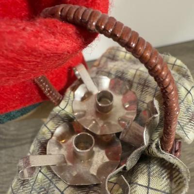 LOT 20B: Byers Choice Carolers - Man w/ Nutcrackers, Rose's Tea Shop Board & Candle Holders