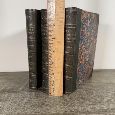 LOT 21K: Antique Charles Dickens Books - 1870 Posthumous Papers of the Pickwick Club, Our Mutual Friend & 1870 The Old Curiosity Shop