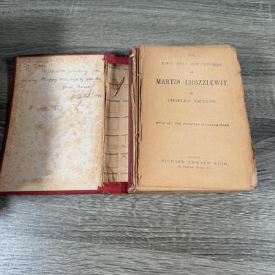 LOT 23K: Antique & Vintage Books - 1912 A Christmas Carol, Life & Adventures of Martin Chuzzlewit, 1911 Charles Dickens by His...