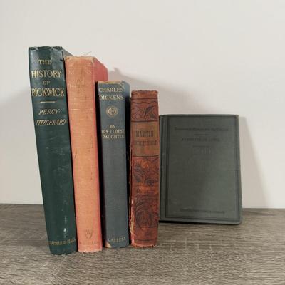 LOT 23K: Antique & Vintage Books - 1912 A Christmas Carol, Life & Adventures of Martin Chuzzlewit, 1911 Charles Dickens by His...