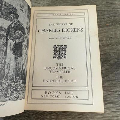 LOT 24K: Antique 1900s Humorous Readings from Charles Dickens 2nd Edition & Vintage/Antique Works of Charles Dickens (4 Volumes)