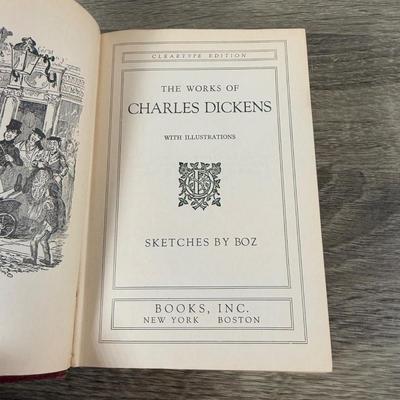 LOT 24K: Antique 1900s Humorous Readings from Charles Dickens 2nd Edition & Vintage/Antique Works of Charles Dickens (4 Volumes)
