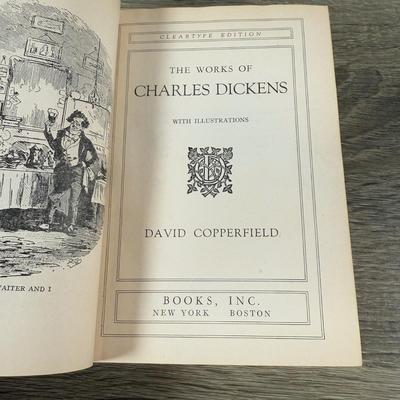 LOT 24K: Antique 1900s Humorous Readings from Charles Dickens 2nd Edition & Vintage/Antique Works of Charles Dickens (4 Volumes)