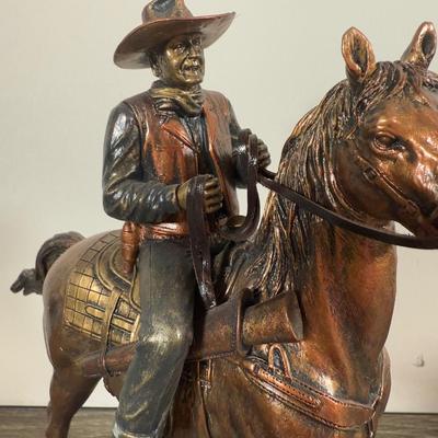 LOT 25B: Edwin M Knowles Bradford Exchange John Wayne Tall in the Saddle Collection - 2010 Evening Vigil A974 & 2011 Standing Proud...