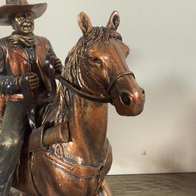 LOT 25B: Edwin M Knowles Bradford Exchange John Wayne Tall in the Saddle Collection - 2010 Evening Vigil A974 & 2011 Standing Proud...
