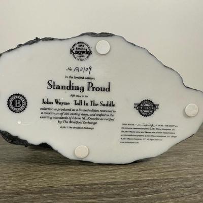 LOT 25B: Edwin M Knowles Bradford Exchange John Wayne Tall in the Saddle Collection - 2010 Evening Vigil A974 & 2011 Standing Proud...