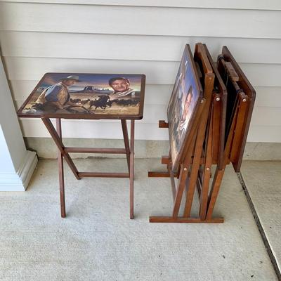 LOT 33 G: 2010 Bradford Exchange Limited Edition John Wayne The Duke Tray Tables