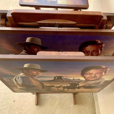 LOT 33 G: 2010 Bradford Exchange Limited Edition John Wayne The Duke Tray Tables