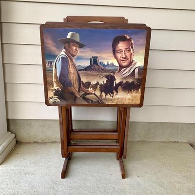 LOT 33 G: 2010 Bradford Exchange Limited Edition John Wayne The Duke Tray Tables