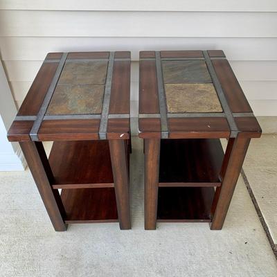LOT 34 G: Best Beauty Furniture Co. Tile Top Side Tables
