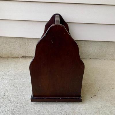 LOT 36 G: Slim Sofa Coffee Tray Table, 1970 Dark Wood Magazine Rack, & 1960's Pearl Wick Adjustable Vinyl Ottoman