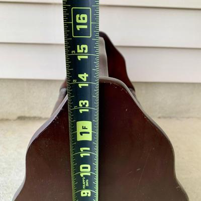 LOT 36 G: Slim Sofa Coffee Tray Table, 1970 Dark Wood Magazine Rack, & 1960's Pearl Wick Adjustable Vinyl Ottoman