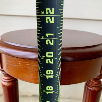 LOT 37 G: Dark Wood Plant Stand & Mahogany w/ Marble Top Plant Stand