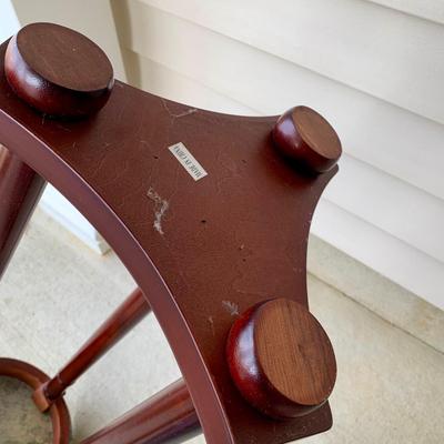 LOT 37 G: Dark Wood Plant Stand & Mahogany w/ Marble Top Plant Stand
