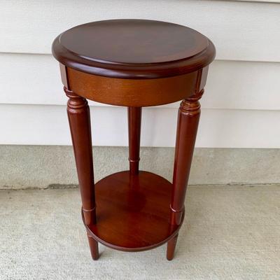 LOT 37 G: Dark Wood Plant Stand & Mahogany w/ Marble Top Plant Stand