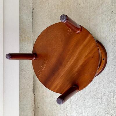 LOT 37 G: Dark Wood Plant Stand & Mahogany w/ Marble Top Plant Stand