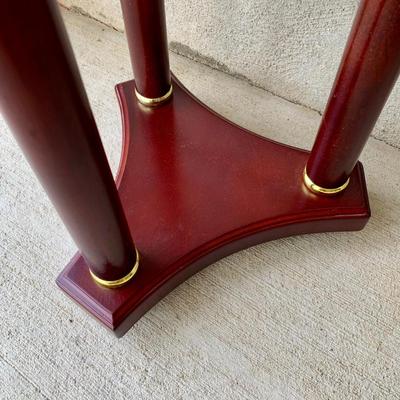 LOT 37 G: Dark Wood Plant Stand & Mahogany w/ Marble Top Plant Stand