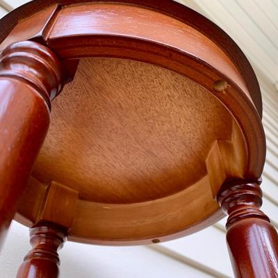 LOT 37 G: Dark Wood Plant Stand & Mahogany w/ Marble Top Plant Stand