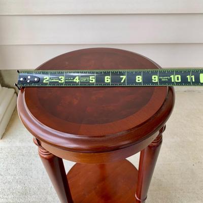 LOT 37 G: Dark Wood Plant Stand & Mahogany w/ Marble Top Plant Stand