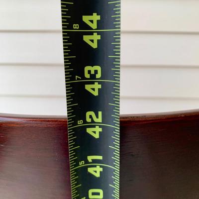 LOT 38 G: Quoizel Lamp, Hammary Furniture Dark Wood Adjustable Round Side Table, & Rotating Bar Stool Seat