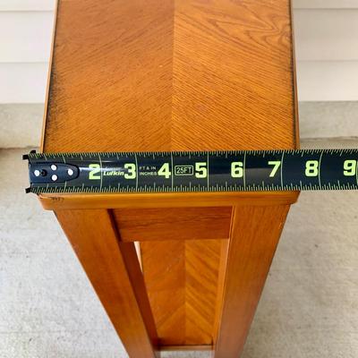 LOT 39 G: Hammary Furniture Oak Home Theatre Table & White Clad Storage Cabinet