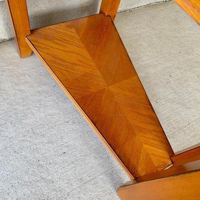 LOT 39 G: Hammary Furniture Oak Home Theatre Table & White Clad Storage Cabinet