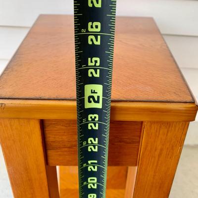 LOT 39 G: Hammary Furniture Oak Home Theatre Table & White Clad Storage Cabinet