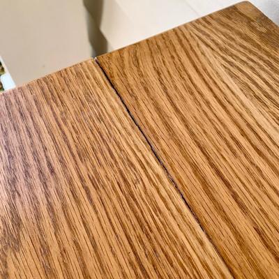 LOT 39 G: Hammary Furniture Oak Home Theatre Table & White Clad Storage Cabinet