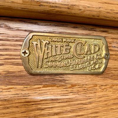 LOT 39 G: Hammary Furniture Oak Home Theatre Table & White Clad Storage Cabinet