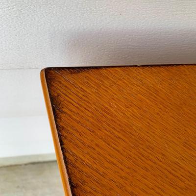 LOT 39 G: Hammary Furniture Oak Home Theatre Table & White Clad Storage Cabinet